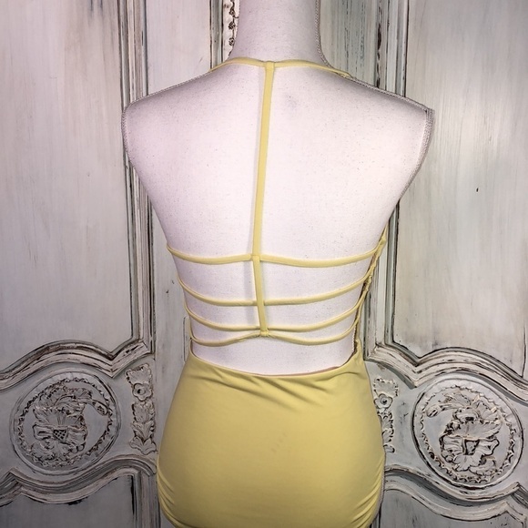 Yellow Cutout Strappy Back Trending One Piece Swimsuit 🩱 - Picture 5 of 6